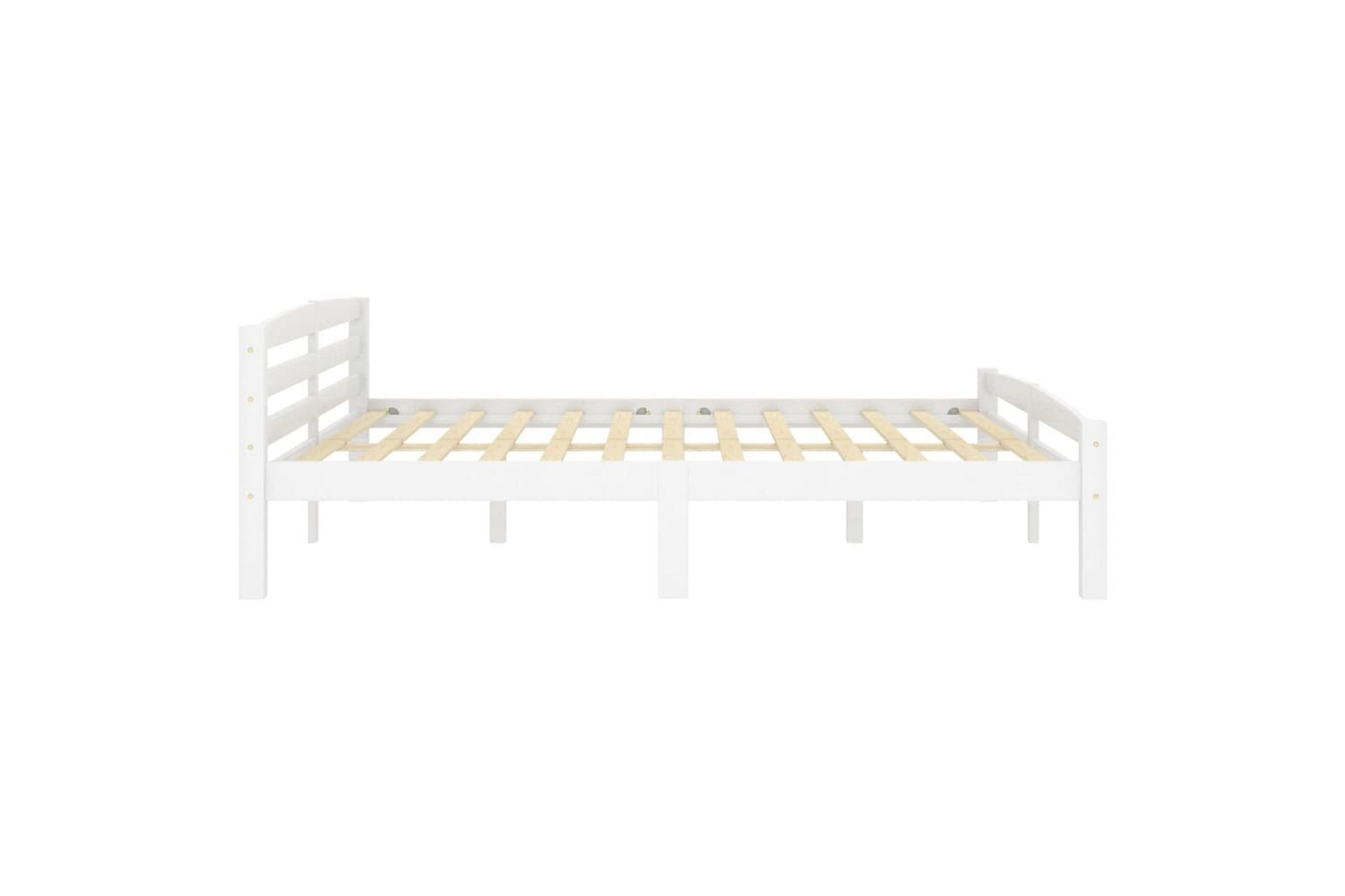 Sengeramme hvit heltre furu 200x200 cm - Hvit - Møbler - Senger - Sengeramme & sengestamme