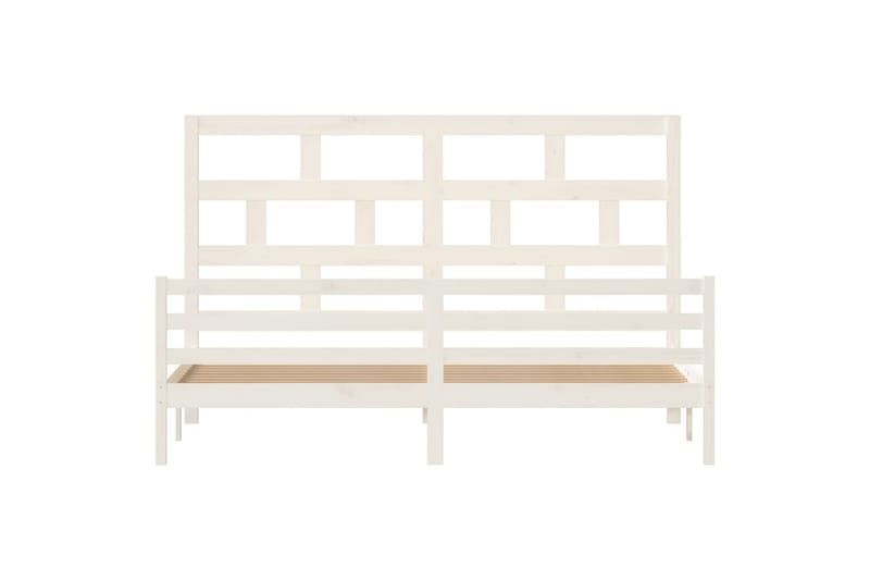Sengeramme hvit heltre furu 200x200 cm - Hvit - Møbler - Senger - Sengeramme & sengestamme