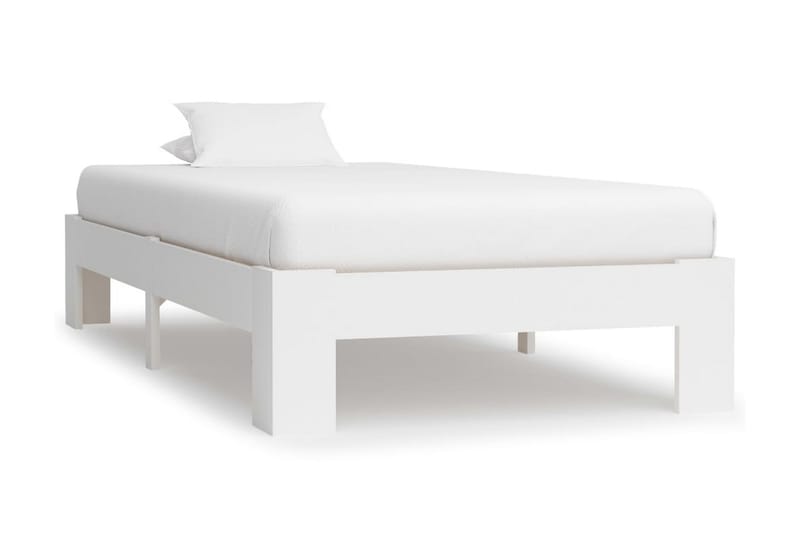 Sengeramme hvit heltre furu 90x200 cm - Hvit - Møbler - Senger - Sengeramme & sengestamme