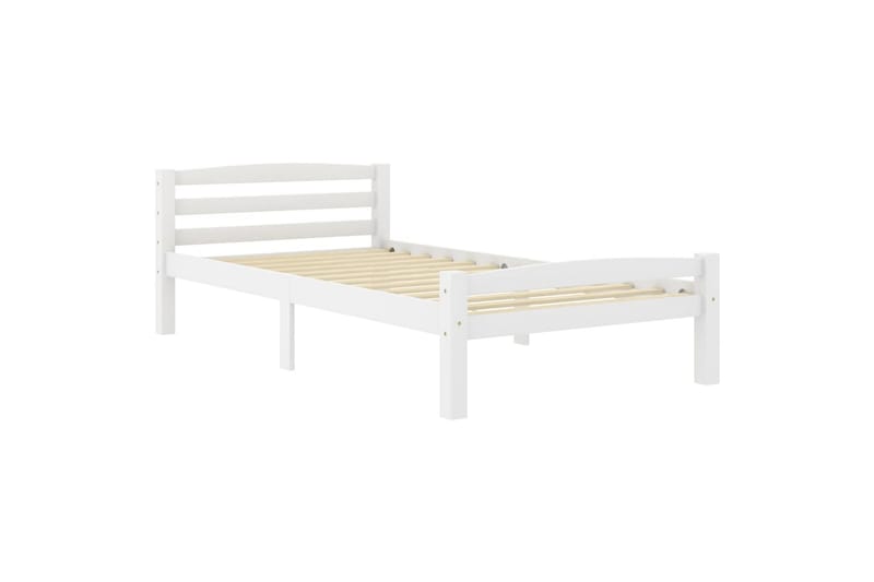Sengeramme hvit heltre furu 90x200 cm - Hvit - Møbler - Senger - Sengeramme & sengestamme