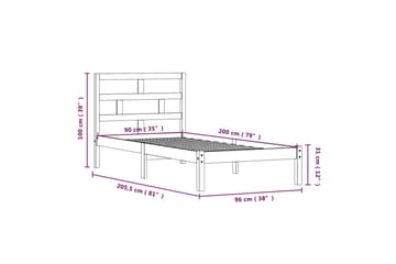 Sengeramme hvit heltre furu 90x200 cm - Hvit - Møbler - Senger - Sengeramme & sengestamme