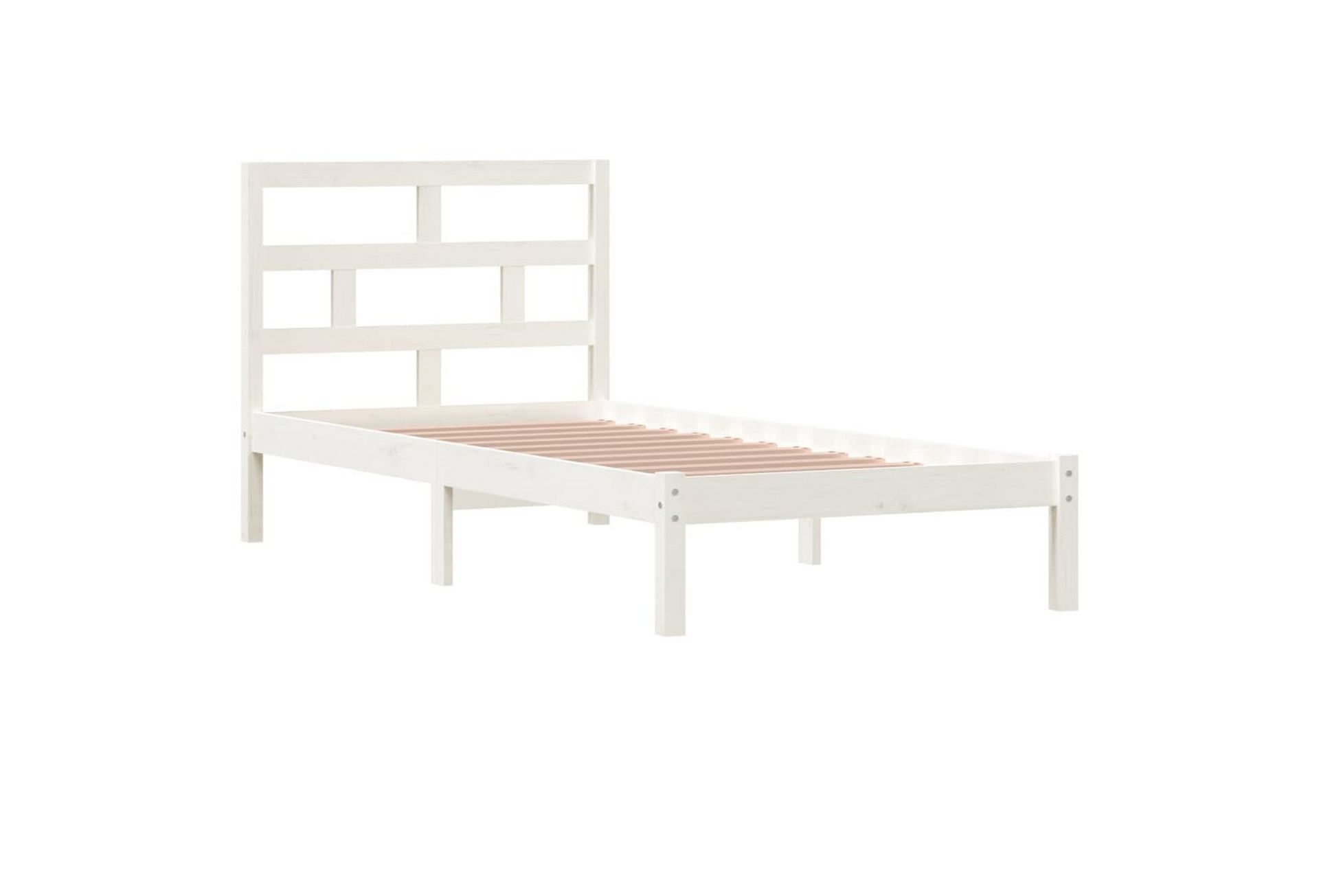 Sengeramme hvit heltre furu 90x200 cm - Hvit - Møbler - Senger - Sengeramme & sengestamme