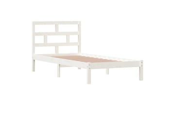 Sengeramme hvit heltre furu 90x200 cm - Hvit - Møbler - Senger - Sengeramme & sengestamme