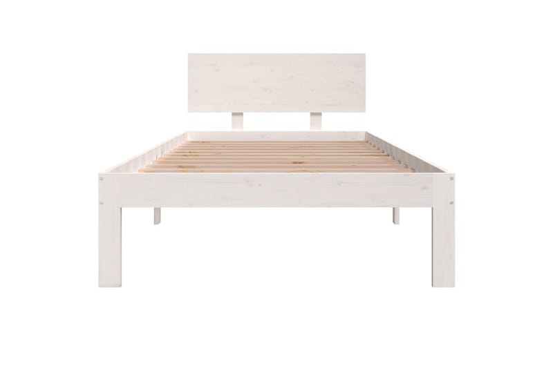 Sengeramme hvit heltre furu 90x200 cm - Hvit - Møbler - Senger - Sengeramme & sengestamme