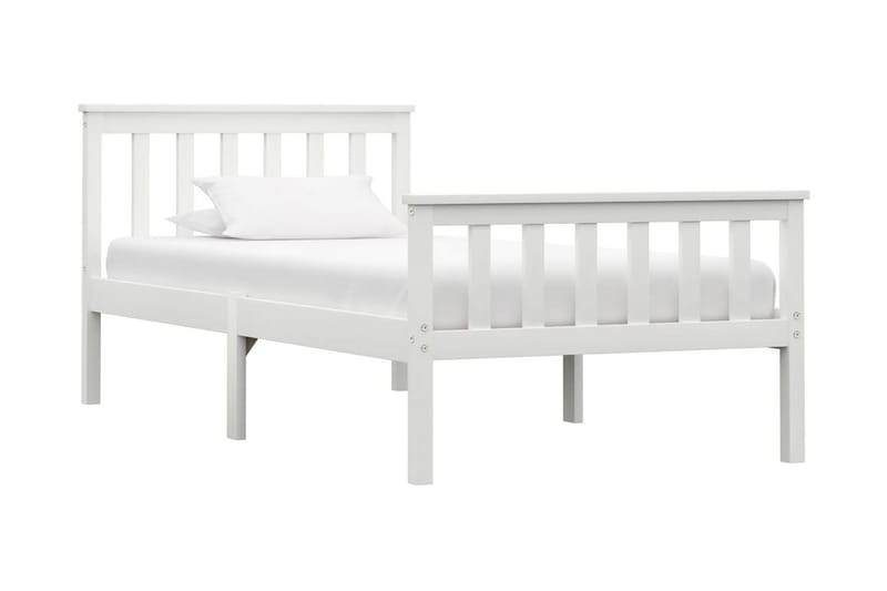 Sengeramme hvit heltre furu 90x200 cm - Møbler - Senger - Sengeramme & sengestamme