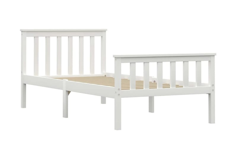 Sengeramme hvit heltre furu 90x200 cm - Møbler - Senger - Sengeramme & sengestamme