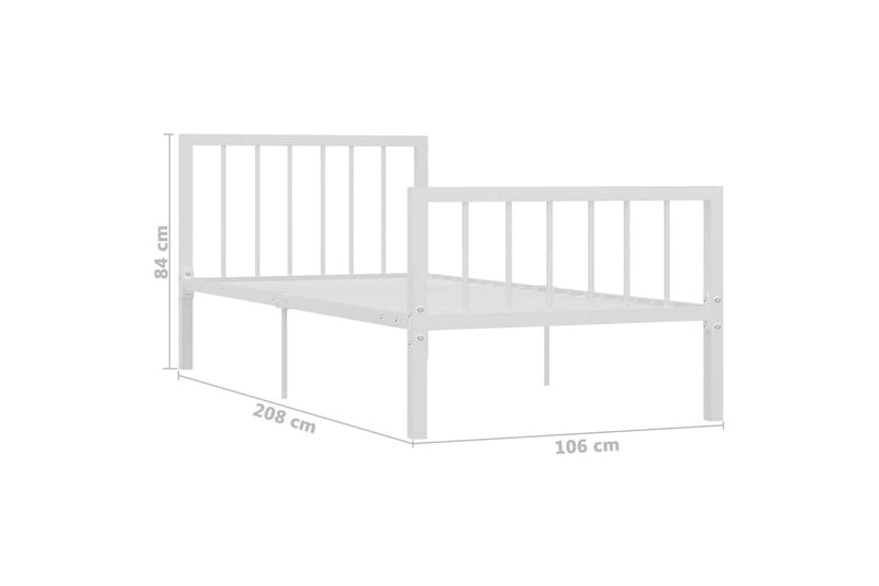 Sengeramme hvit metall 100x200 cm - Hvit - Sengeramme & sengestamme