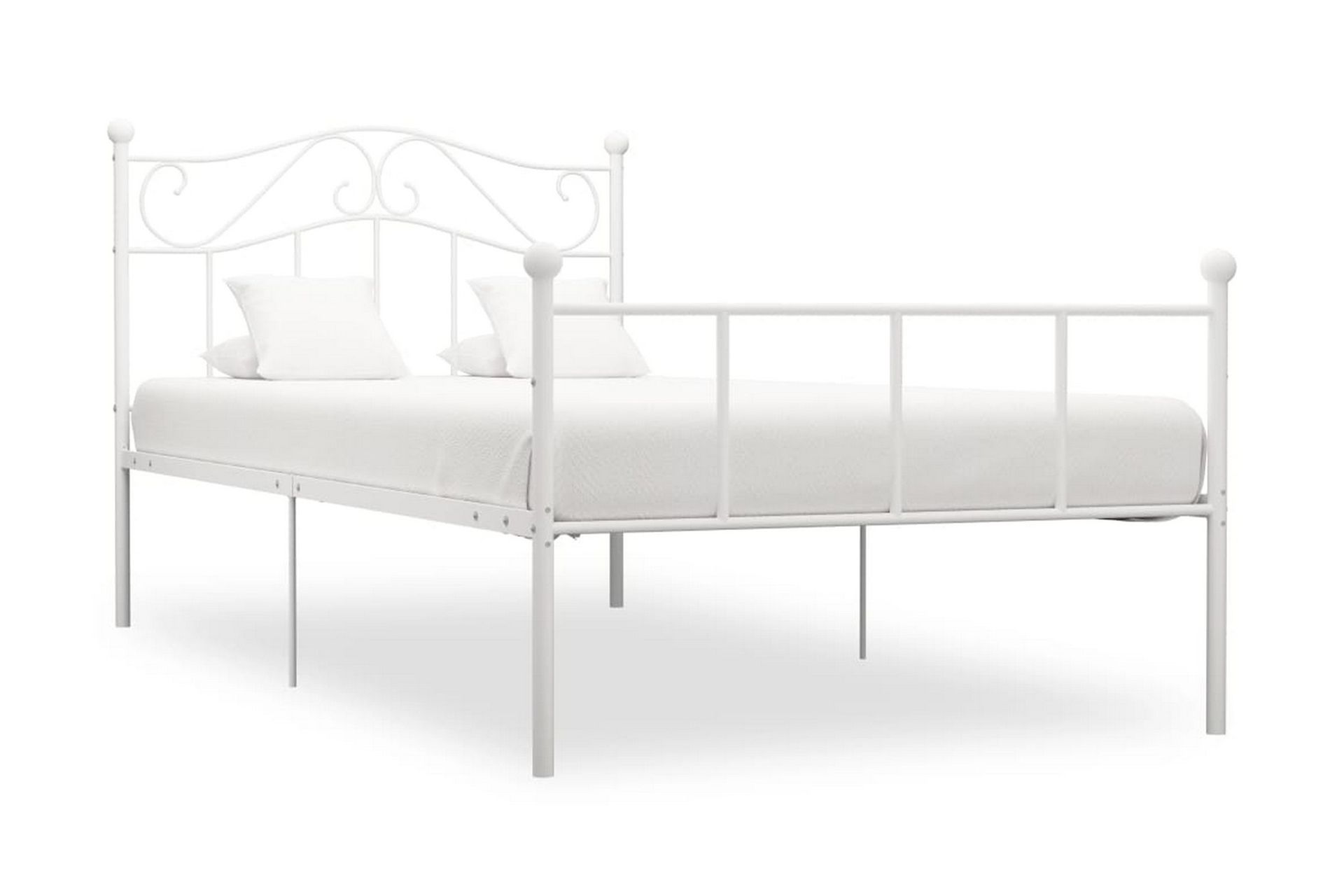 Sengeramme hvit metall 100x200 cm - Møbler - Senger - Sengeramme & sengestamme