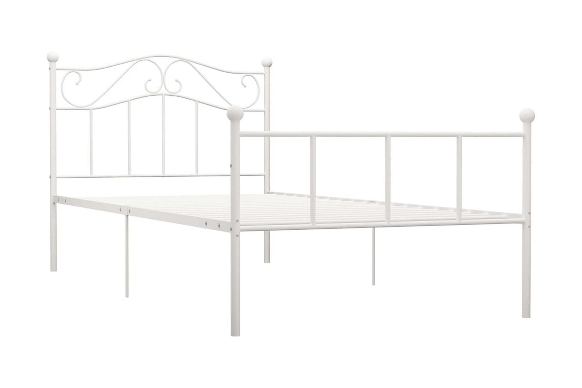 Sengeramme hvit metall 100x200 cm - Møbler - Senger - Sengeramme & sengestamme