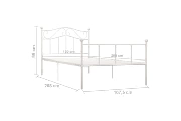 Sengeramme hvit metall 100x200 cm - Møbler - Senger - Sengeramme & sengestamme