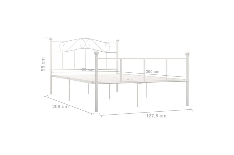Sengeramme hvit metall 120x200 cm - Hvit - Møbler - Senger - Sengeramme & sengestamme