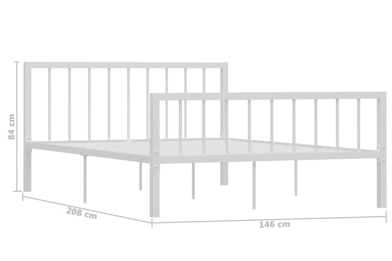 Sengeramme hvit metall 140x200 cm - Hvit - Sengeramme & sengestamme