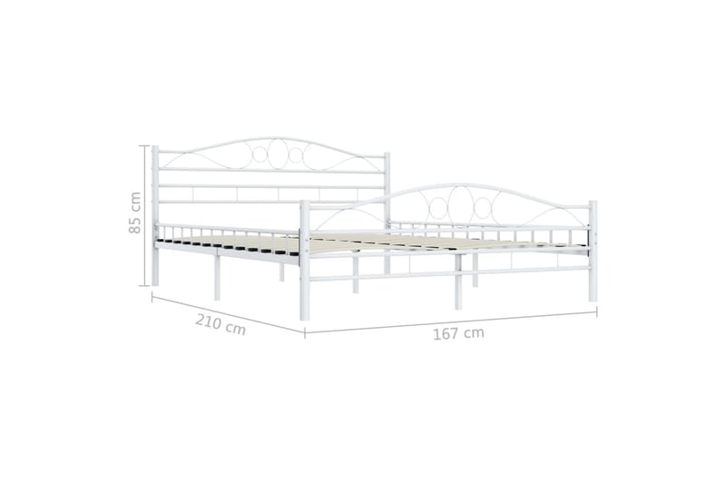 Sengeramme hvit metall 160x200 cm - Møbler - Senger - Sengeramme & sengestamme