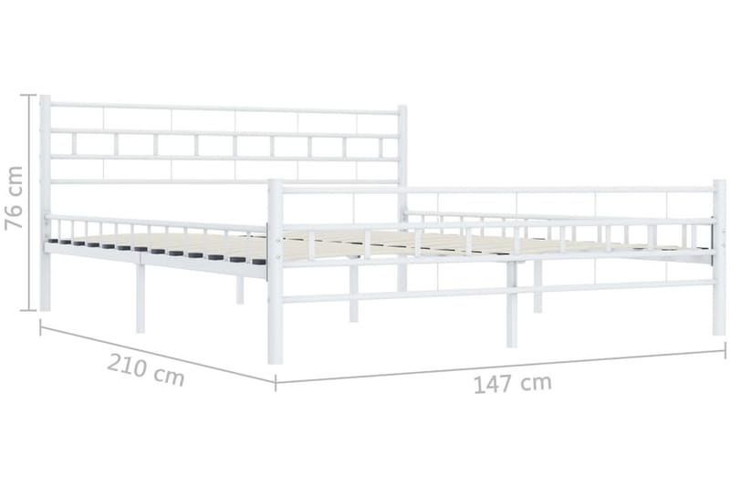 Sengeramme hvit metall 180x200 cm - Sengeramme & sengestamme