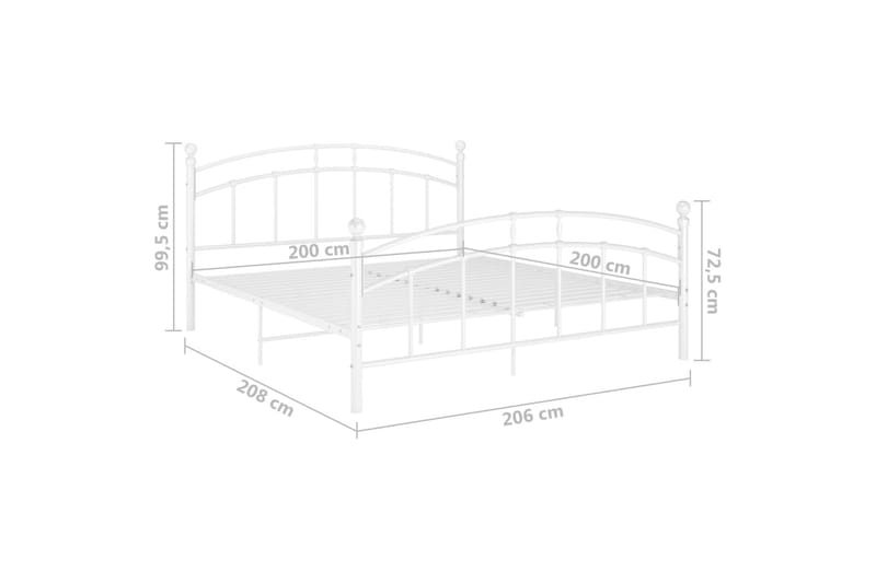 Sengeramme hvit metall 200x200 cm - Hvit - Sengeramme & sengestamme