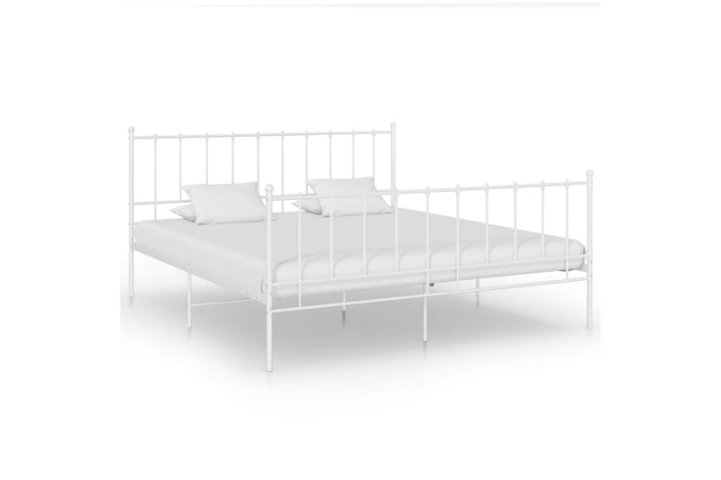 Sengeramme hvit metall 200x200 cm - Hvit - Møbler - Senger - Sengeramme & sengestamme