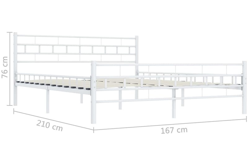 Sengeramme hvit metall 200x200 cm - Møbler - Senger - Sengeramme & sengestamme
