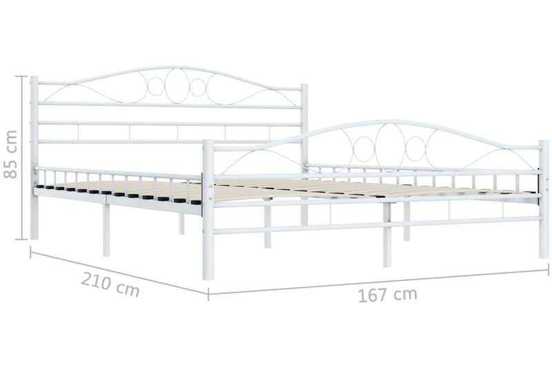 Sengeramme hvit metall 200x200 cm - Møbler - Senger - Sengeramme & sengestamme