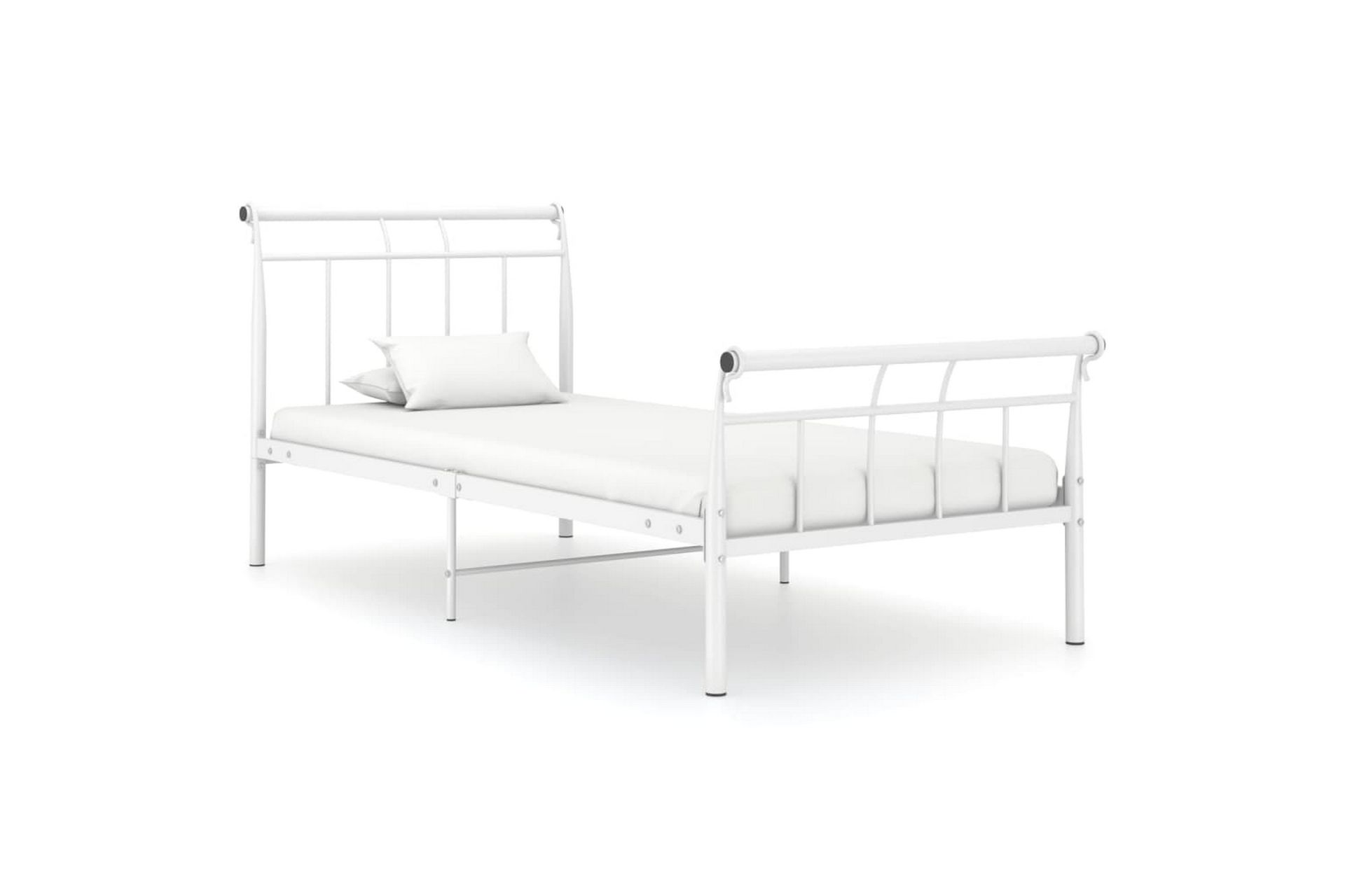Sengeramme hvit metall 90x200 cm - Hvit - Møbler - Senger - Sengeramme & sengestamme