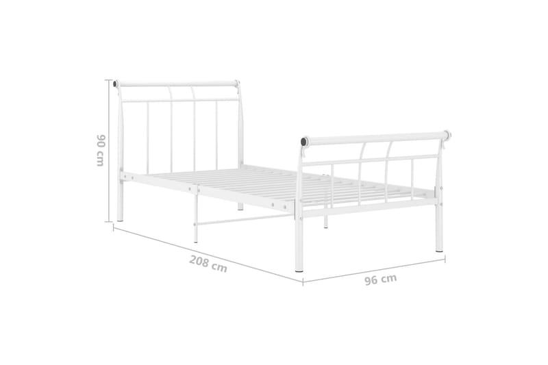 Sengeramme hvit metall 90x200 cm - Hvit - Møbler - Senger - Sengeramme & sengestamme
