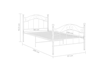 Sengeramme hvit metall 90x200 cm - Hvit - Møbler - Senger - Sengeramme & sengestamme