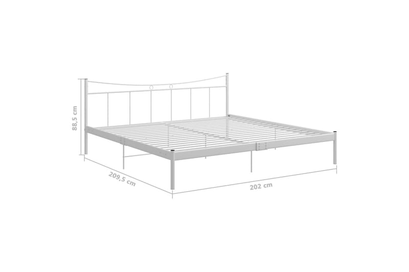 Sengeramme hvit metall og kryssfiner 200x200 cm - Hvit - Møbler - Senger - Sengeramme & sengestamme