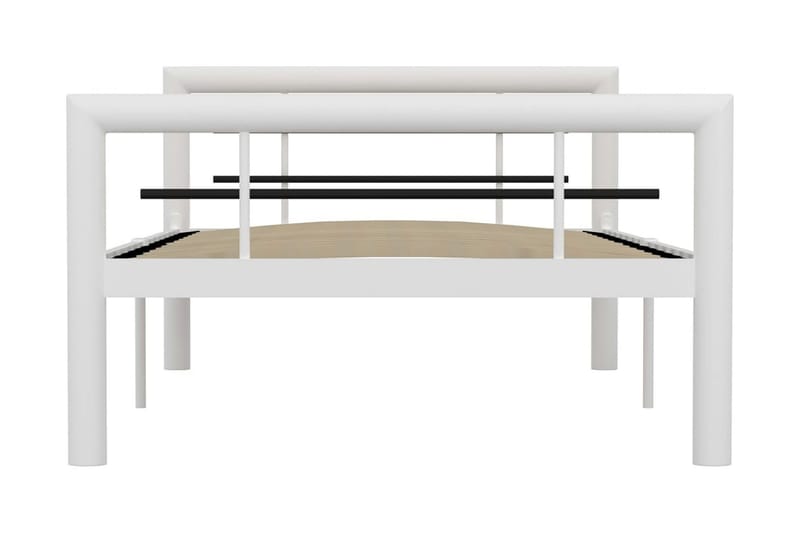 Sengeramme hvit og svart metall 100x200 cm - Hvit - Møbler - Senger - Sengeramme & sengestamme