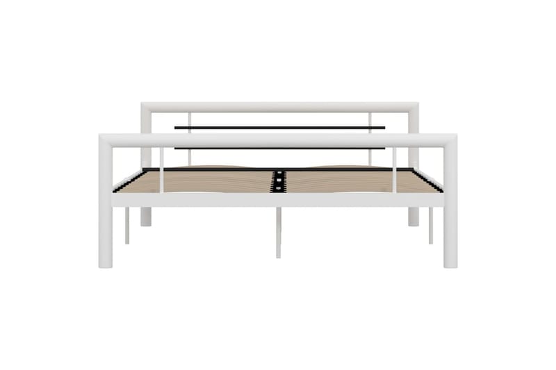Sengeramme hvit og svart metall 160x200 cm - Hvit - Møbler - Senger - Sengeramme & sengestamme