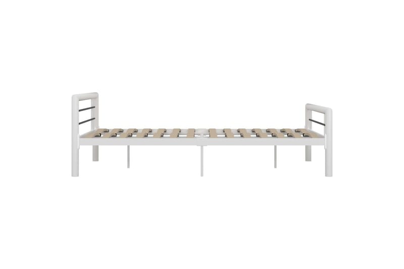 Sengeramme hvit og svart metall 160x200 cm - Hvit - Møbler - Senger - Sengeramme & sengestamme