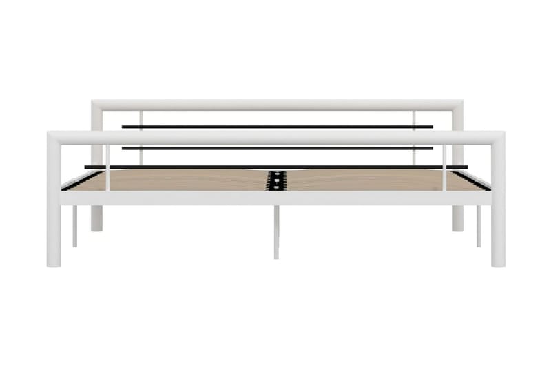 Sengeramme hvit og svart metall 180x200 cm - Hvit - Møbler - Senger - Sengeramme & sengestamme