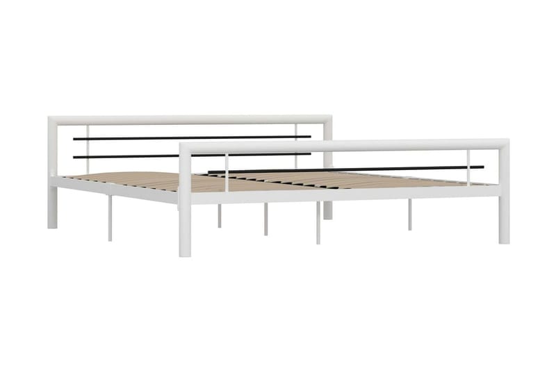 Sengeramme hvit og svart metall 180x200 cm - Hvit - Møbler - Senger - Sengeramme & sengestamme