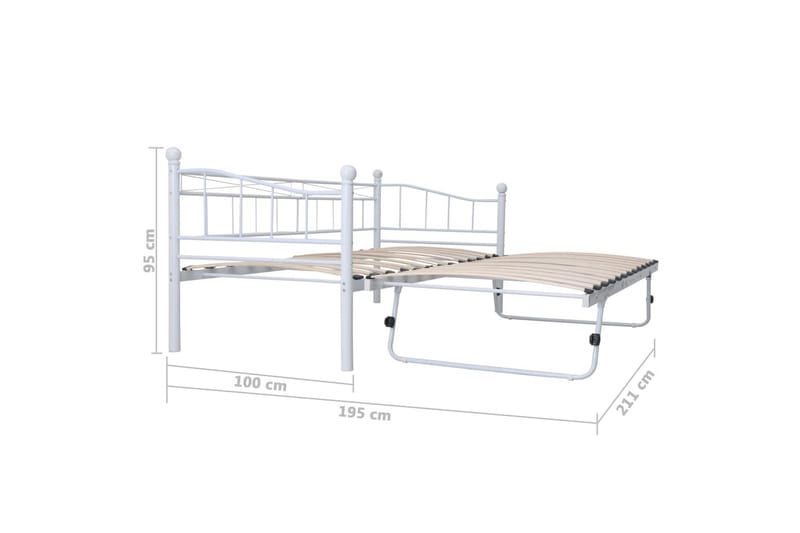 Sengeramme hvit stål 180x200/90x200 - Møbler - Senger - Sengeramme & sengestamme