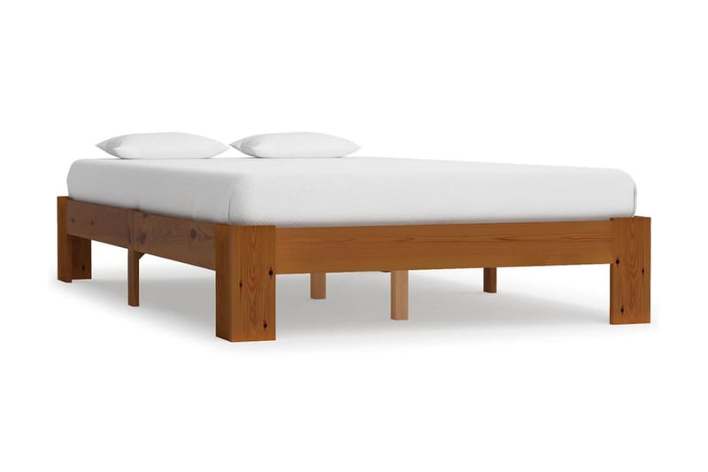 Sengeramme lysebrun heltre furu 120x200 cm - Brun - Møbler - Senger - Sengeramme & sengestamme