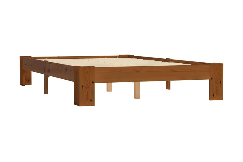 Sengeramme lysebrun heltre furu 120x200 cm - Brun - Møbler - Senger - Sengeramme & sengestamme
