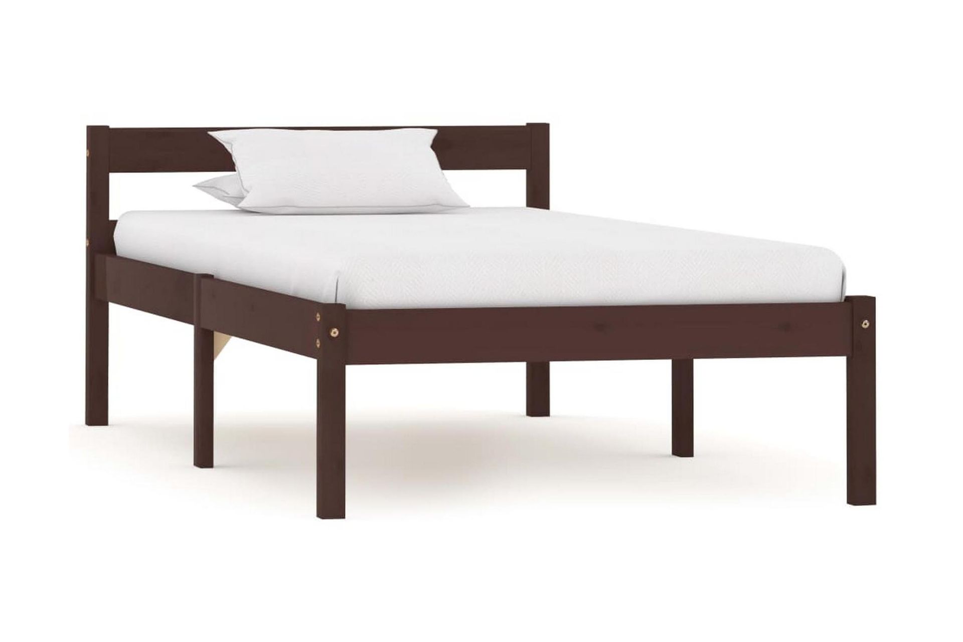 Sengeramme mørkebrun heltre furu 100x200 cm - Brun - Møbler - Senger - Sengeramme & sengestamme
