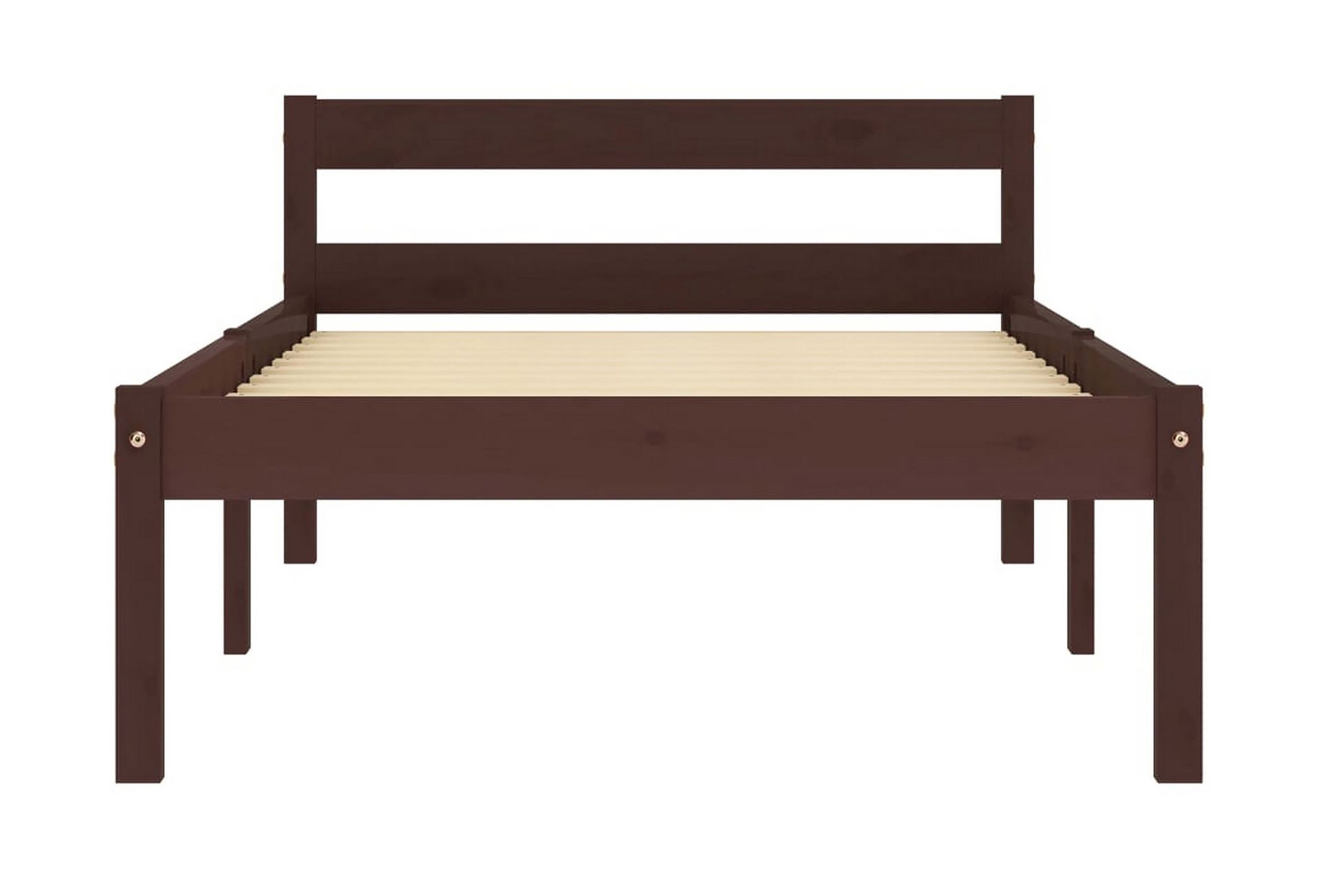 Sengeramme mørkebrun heltre furu 100x200 cm - Brun - Møbler - Senger - Sengeramme & sengestamme