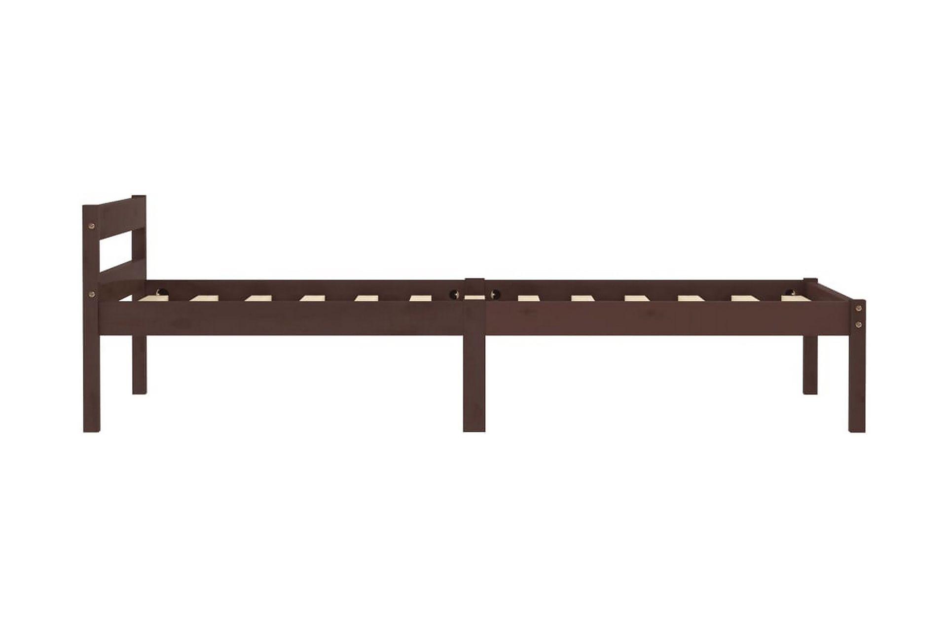 Sengeramme mørkebrun heltre furu 100x200 cm - Brun - Møbler - Senger - Sengeramme & sengestamme