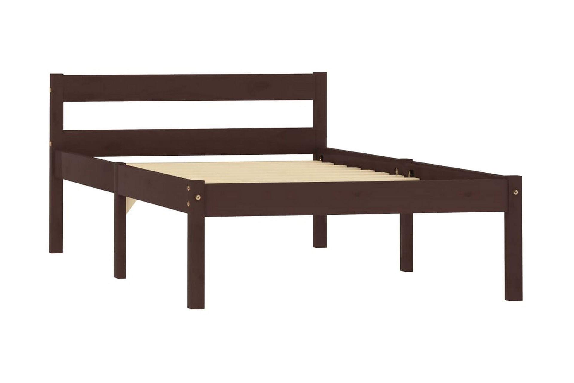 Sengeramme mørkebrun heltre furu 100x200 cm - Brun - Møbler - Senger - Sengeramme & sengestamme