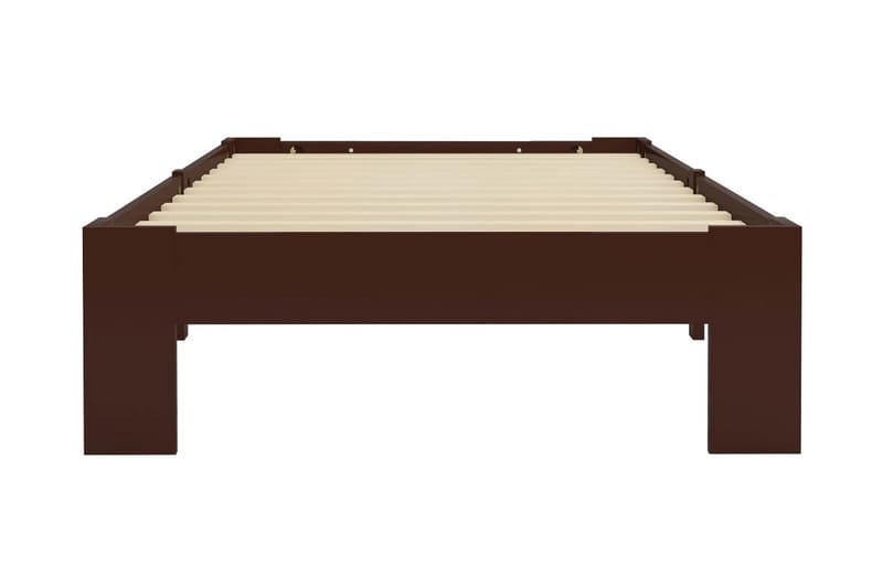 Sengeramme mørkebrun heltre furu 100x200 cm - Brun - Sengeramme & sengestamme