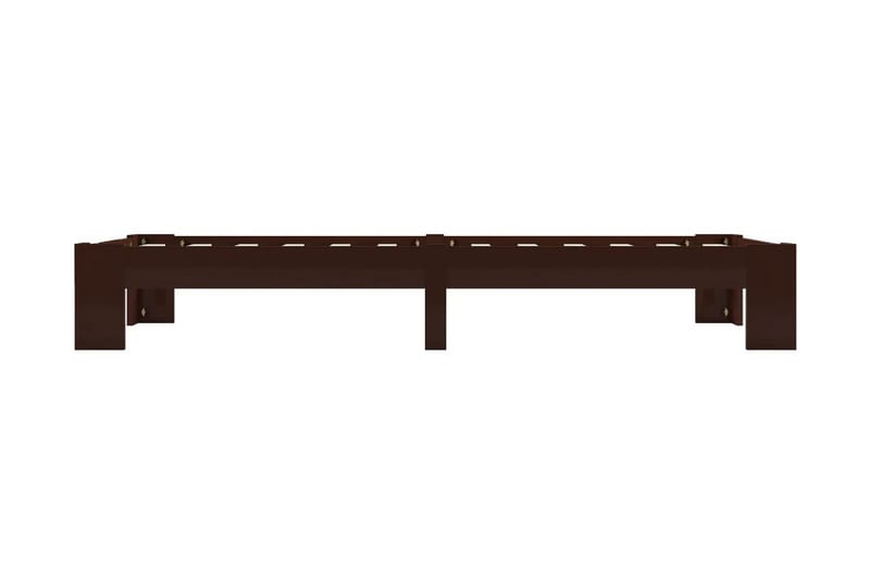Sengeramme mørkebrun heltre furu 100x200 cm - Brun - Sengeramme & sengestamme