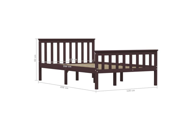 Sengeramme mørkebrun heltre furu 120x200 cm - Møbler - Senger - Sengeramme & sengestamme