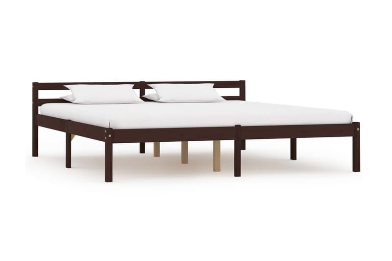 Sengeramme mørkebrun heltre furu 160x200 cm - Brun - Møbler - Senger - Sengeramme & sengestamme