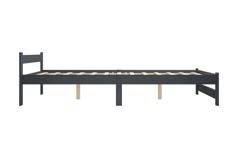 Sengeramme mørkegrå heltre furu 140x200 cm - Grå - Møbler - Senger - Sengeramme & sengestamme