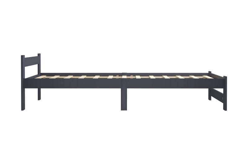 Sengeramme mørkegrå heltre furu 90x200 cm - Grå - Møbler - Senger - Sengeramme & sengestamme