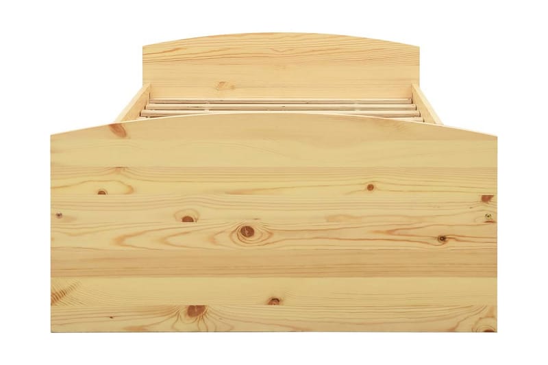 Sengeramme med 2 skuffer heltre furu 90x200 cm - Brun - Møbler - Senger - Sengeramme & sengestamme