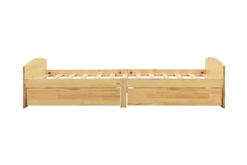 Sengeramme med 2 skuffer heltre furu 90x200 cm - Brun - Møbler - Senger - Sengeramme & sengestamme