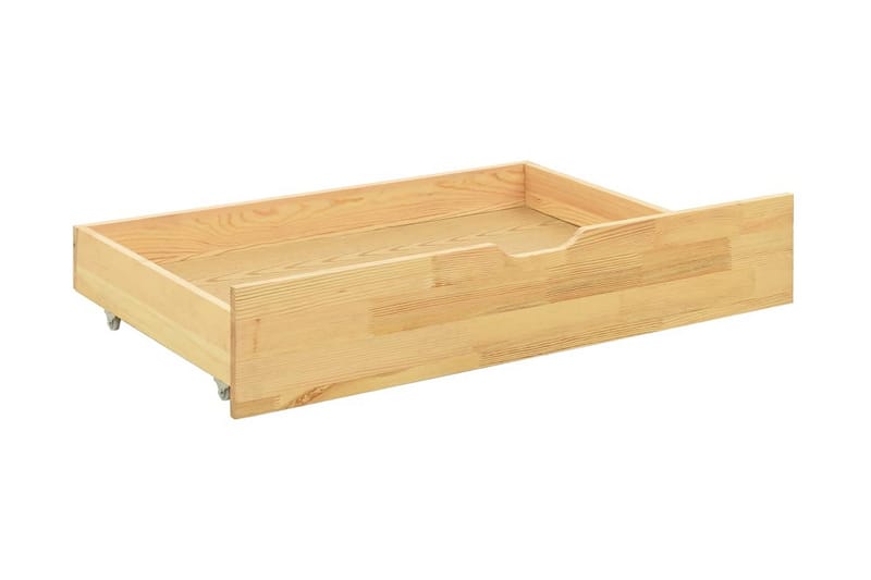 Sengeramme med 2 skuffer heltre furu 90x200 cm - Brun - Møbler - Senger - Sengeramme & sengestamme