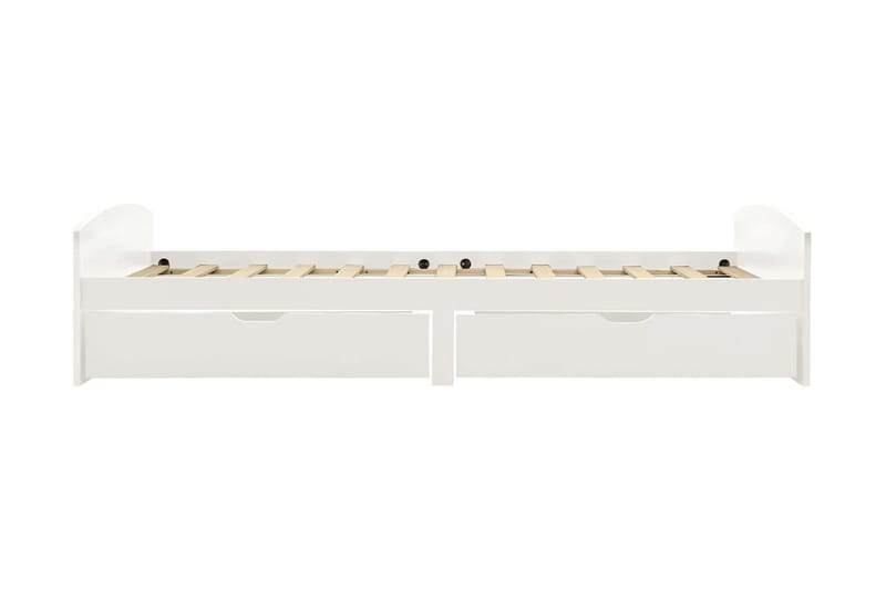 Sengeramme med 2 skuffer hvit heltre furu 90x200 cm - Hvit - Møbler - Senger - Sengeramme & sengestamme