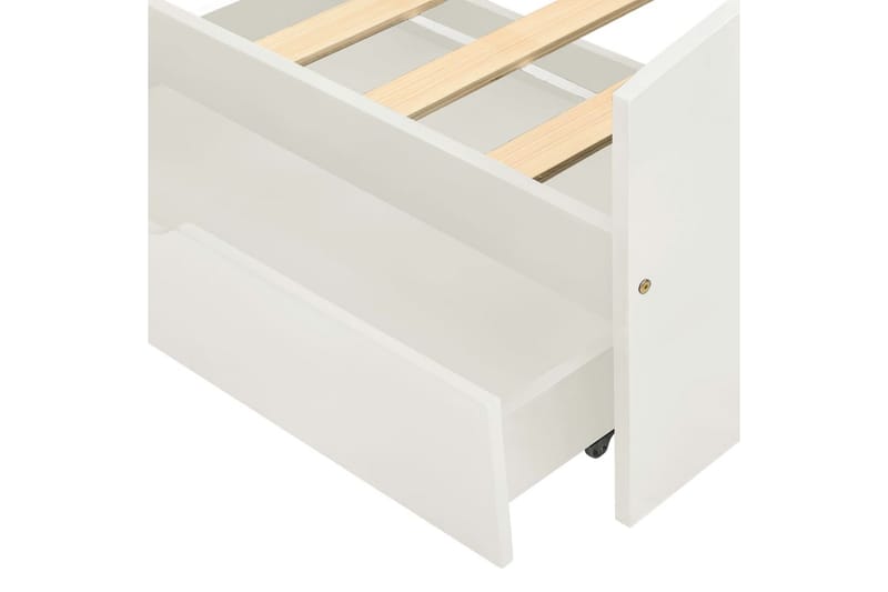 Sengeramme med 2 skuffer hvit heltre furu 90x200 cm - Hvit - Møbler - Senger - Sengeramme & sengestamme
