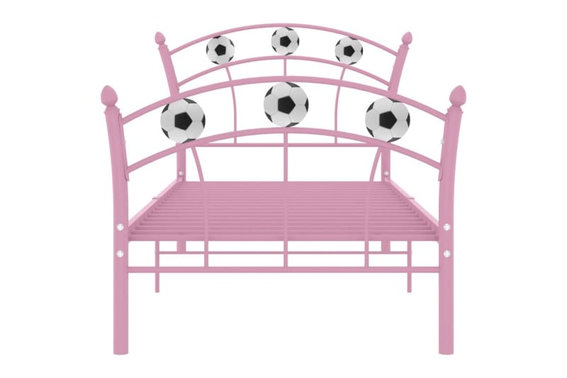 Sengeramme med fotballdesign rosa metall 90x200 cm - Rosa - Møbler - Senger - Sengeramme & sengestamme